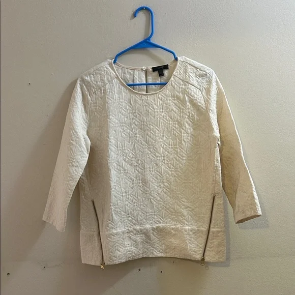 J. Crew Ivory Textured Top - Picture 1 of 8